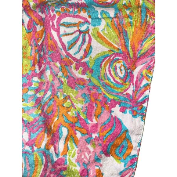 Lilly Pulitzer Scuba To Cuba Little Beach Pants Linen Girls M (6-7) - Picture 2 of 8